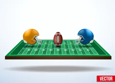 © Batareykin | Dreamstime.com - Symbol Of A American Football Game On Field.