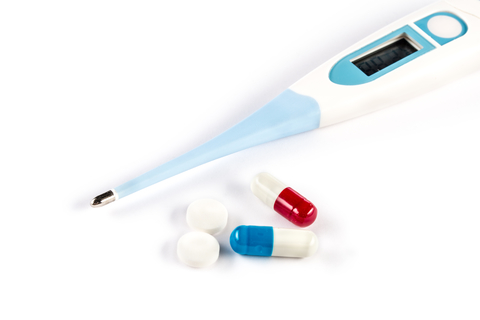 © Rugbyho | Dreamstime.com - Thermometer With Pills And Capsule, Fever Headache Flu Photo